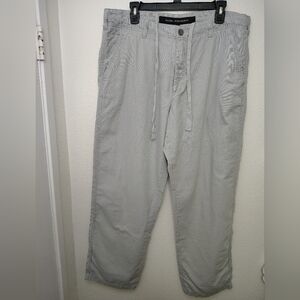 Marc Anthony Men's Light Gray Sweatpants Relaxed Fit Pants Linen Blend Sz 38X32
